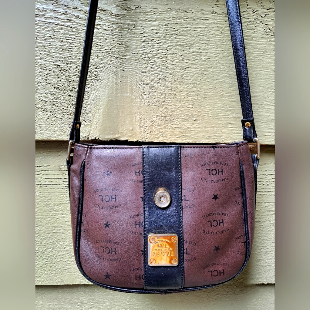 HCL Brown + Black Leather Classic Crossbody Bag - Germany